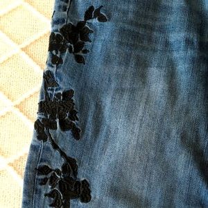 WHBM black embroidery jeans